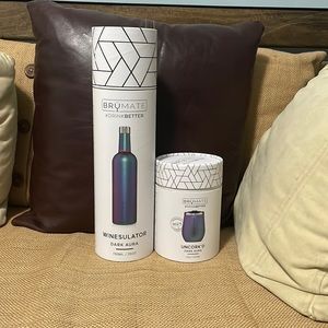 Brumate winesulator and uncork’d wine glass, color:dark aura